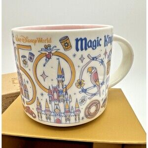 Starbucks Been There Disney 50th Anniversary Magic Kingdom Pin Drop 14oz Mug